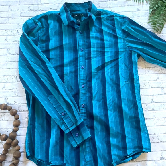 INC International Concepts Other - INC International Concepts Mens Striped Button Up Shirt Sz Small Business Casual
